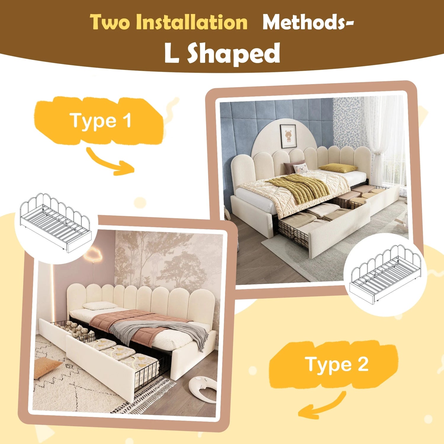 3FT Single Sofa Bed with Drawer Storage – Daybed Frame (No Mattress) Manwatstore