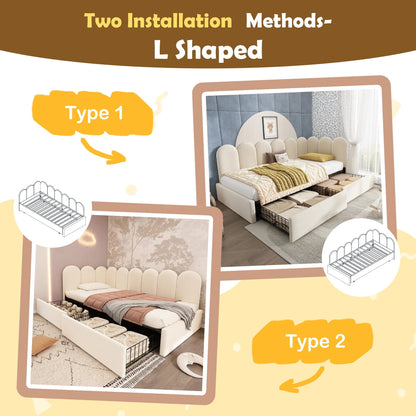 3FT Single Sofa Bed with Drawer Storage – Daybed Frame (No Mattress) Manwatstore