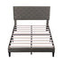 4ft6 Double Upholstered Velvet Bed Frame with Solid Wood Slats & Noise-Reducing Foam (Grey) Manwatstore