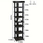 7-Tier Wood Shoe Rack, Entryway Shoe Tower, Vertical Shoe Organizer, Wooden Shoe Storage Stand Manwatstore