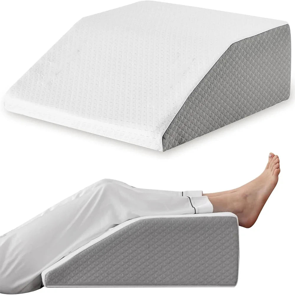 8-Inch Memory Foam Leg Elevation Pillow – Wedge Support for Sleeping &amp; Relaxation Memory Foam Medicted Pillows Manwatstore