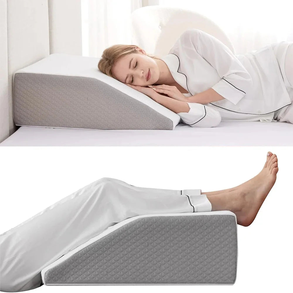 8-Inch Memory Foam Leg Elevation Pillow – Wedge Support for Sleeping &amp; Relaxation Memory Foam Medicted Pillows Manwatstore