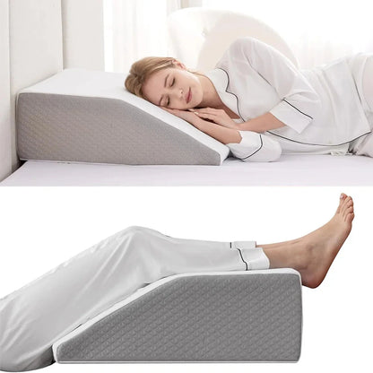 8-Inch Memory Foam Leg Elevation Pillow – Wedge Support for Sleeping &amp; Relaxation Memory Foam Medicted Pillows Manwatstore