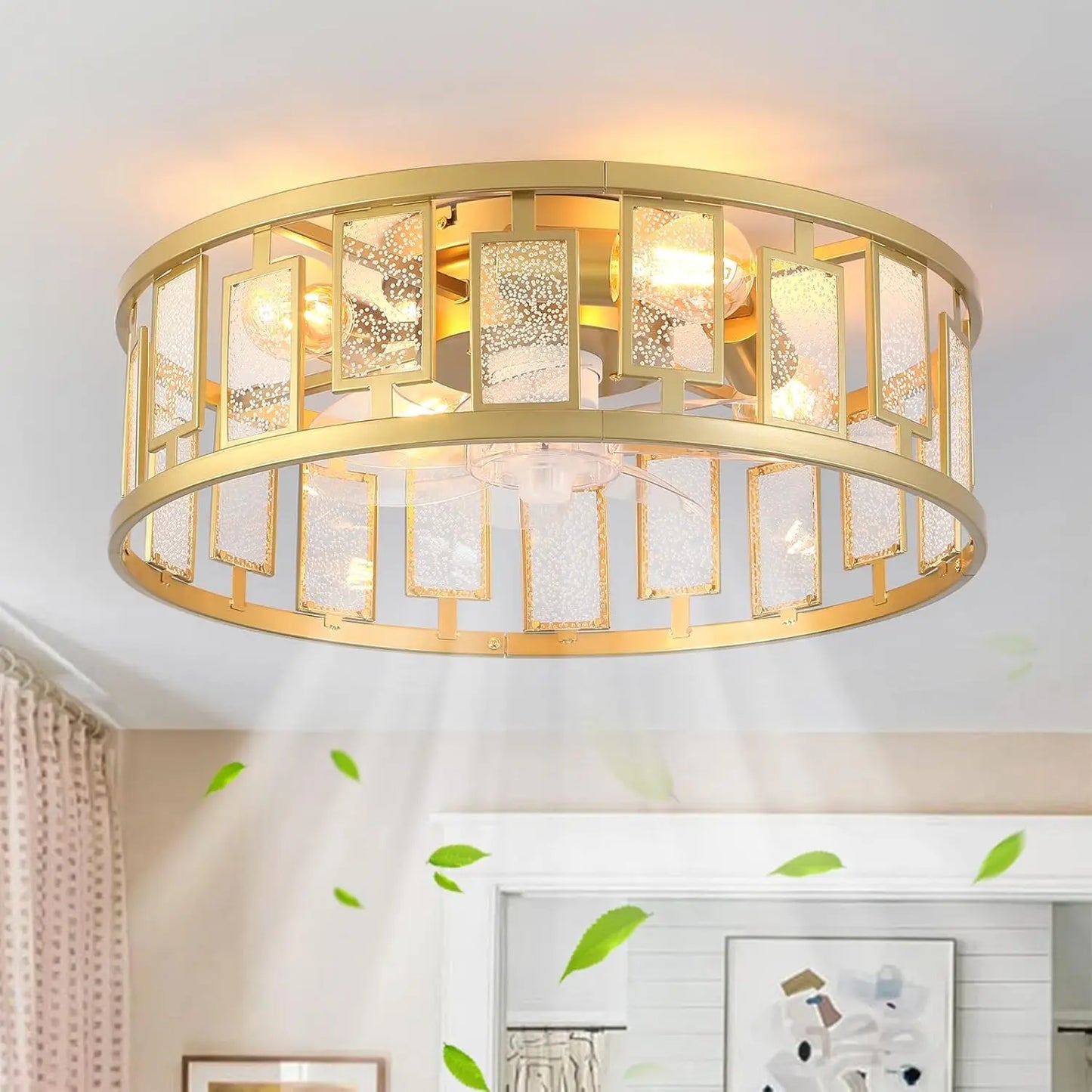 Luxury Caged Ceiling Fan with LED Light & Remote Control