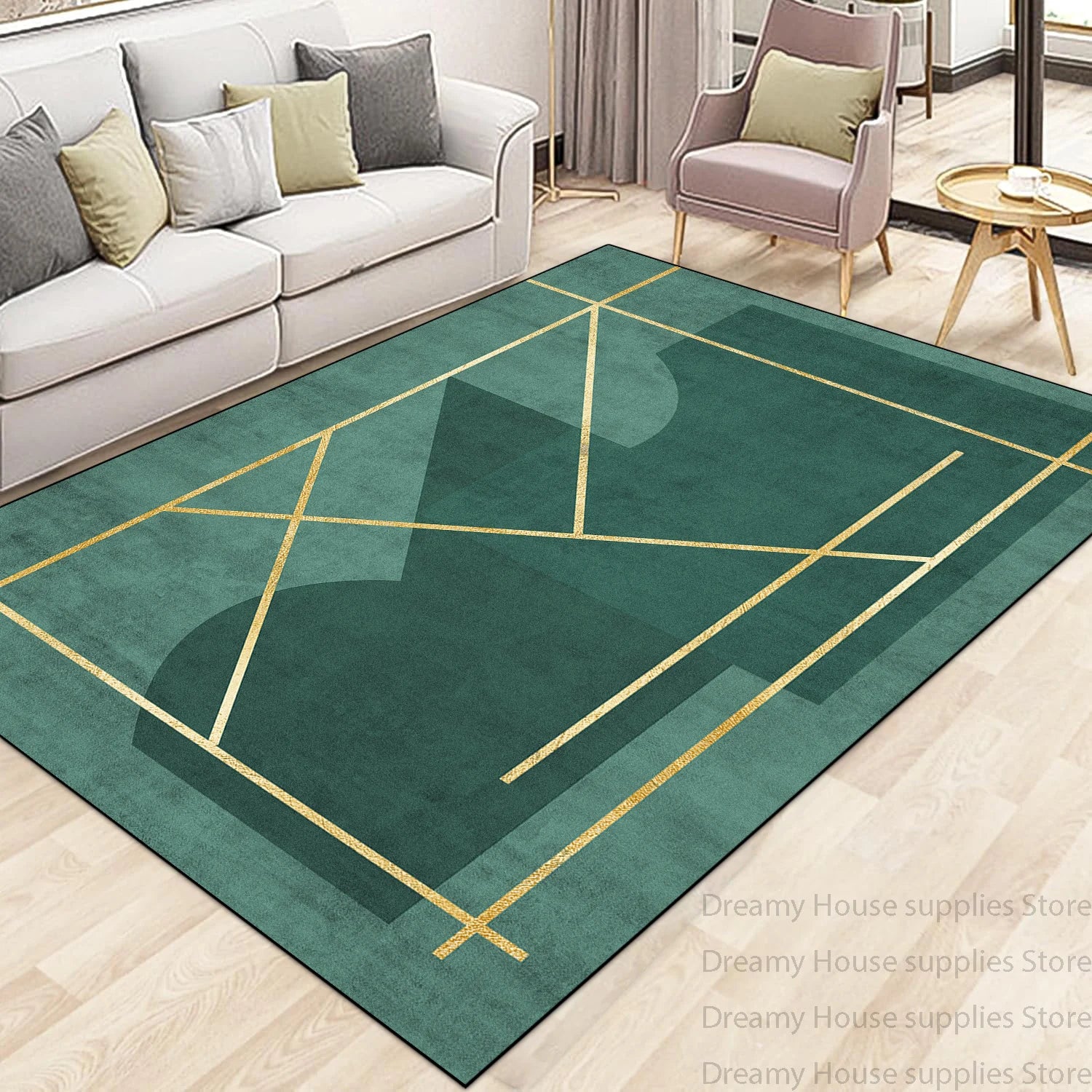 Modern Light Luxury Carpet Living Room Machine Washable Home Decoration Non-slip Rug Bedroom Dining Room Easy Clean Foot Mat