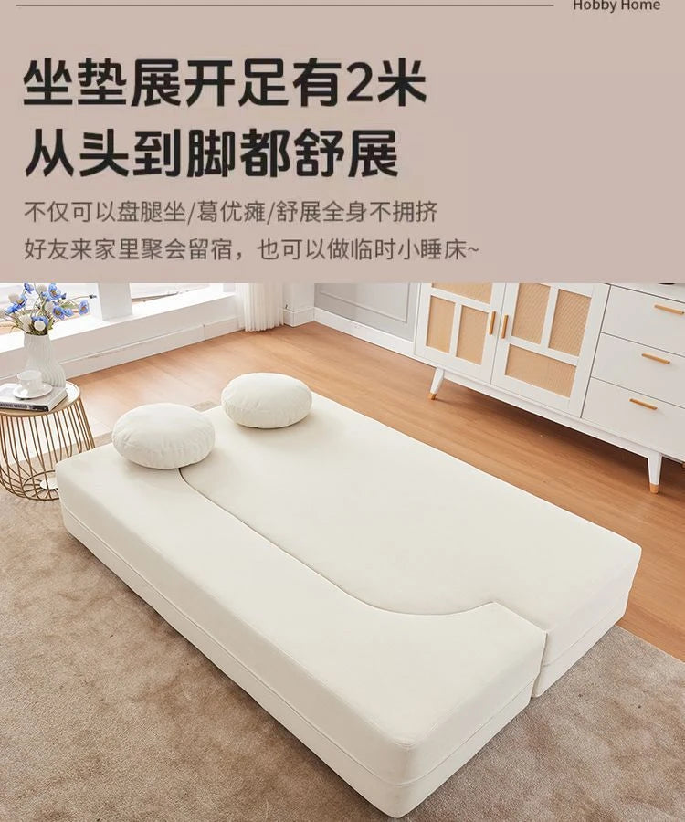 Vacuum Compressed Foldable Sofa Bed – Pure Sponge Multifunctional Modular Living Room Couch | Space-Saving Special Shaped Floor Sofa for Bedroom & Lounge