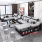 Modern Tech Fabric Sectional Sofa Set with Chaise Lounge, Bluetooth Speakers & USB Charging Ports