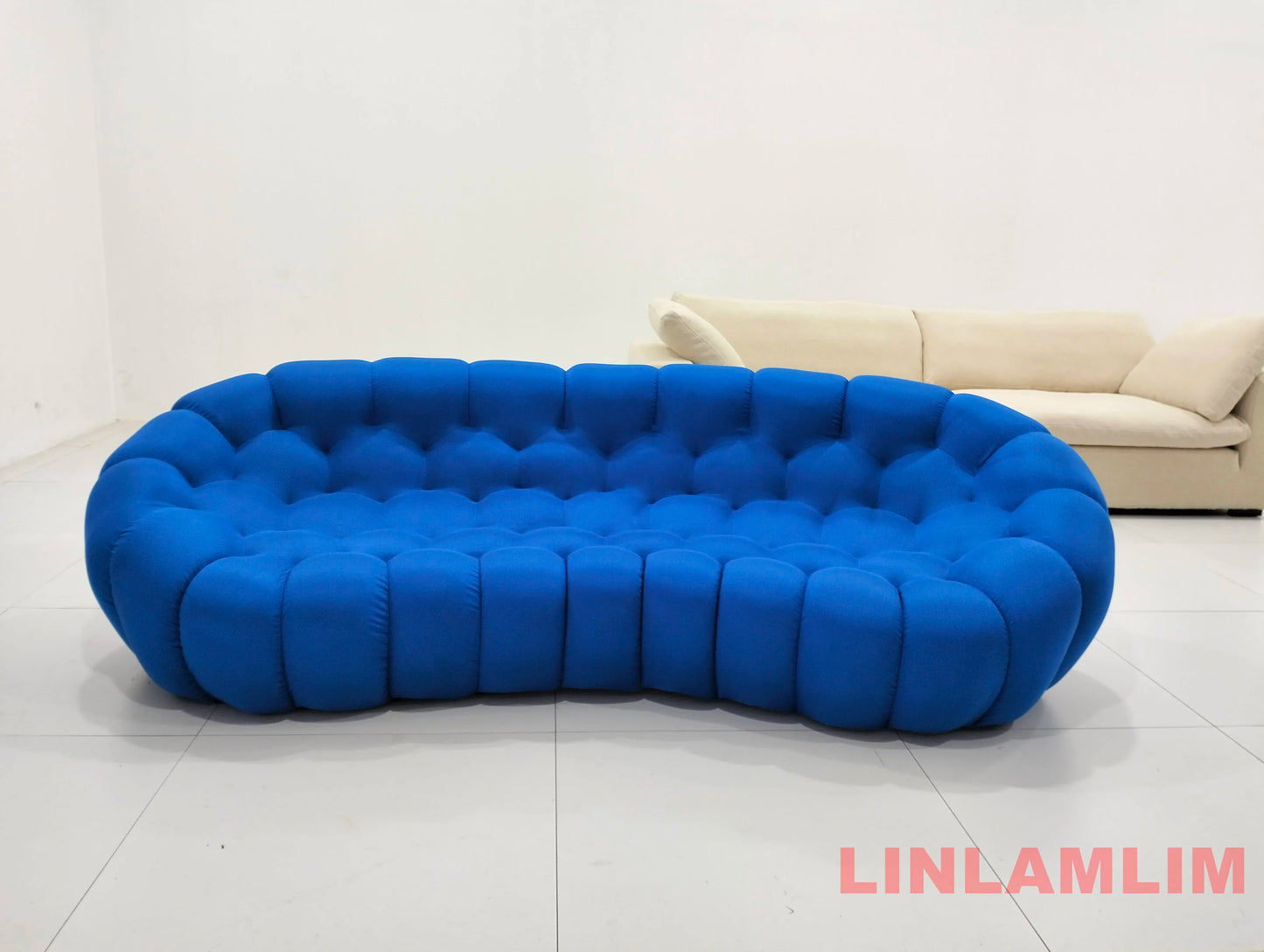 Modular Curved Cloud Sofa – Contemporary Fabric Sectional Couch