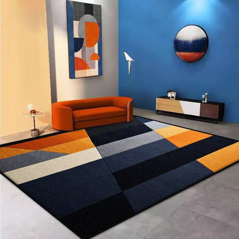 Modern Large Living Room Carpet Decoration Bedroom Washable Geometric Large Area Rugs Non-slip Area Rug Coffee Tables Mat