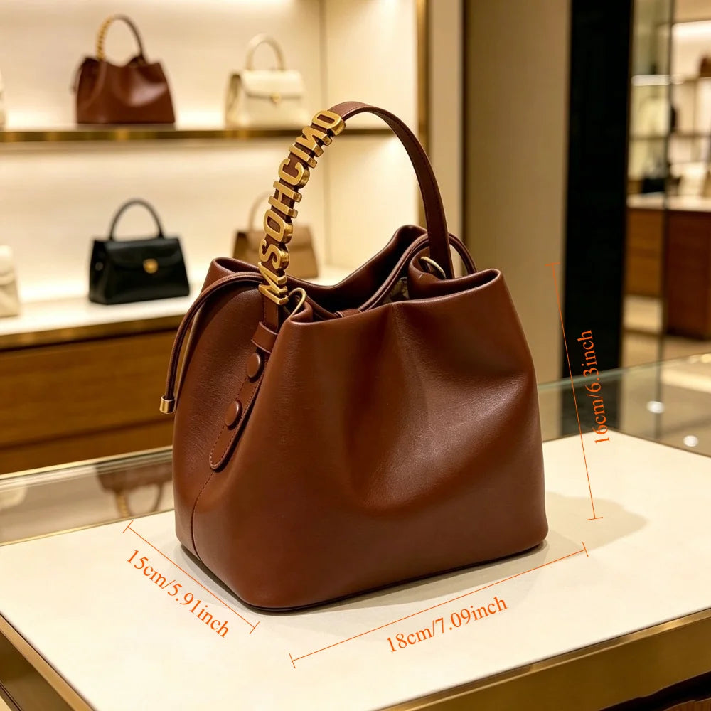Women Woven Bucket Bag Crossbody Shoulder Tote Handbag Purse Basket Weaving Work Commuter Casual Style 2026 New