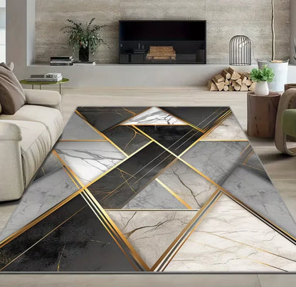 Imitation Cashmere Geometric Carpet Modern Art-Style Digital Printed Carpet Comfortable and Beautiful, Versatile Decoration Mats