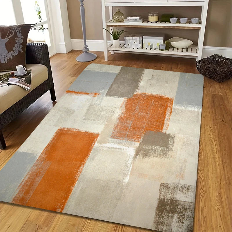 Abstract Art Area Rug Modern Painting Print Carpet Non-Slip for Living Room Bedroom Home Decor Floor Mat Washable