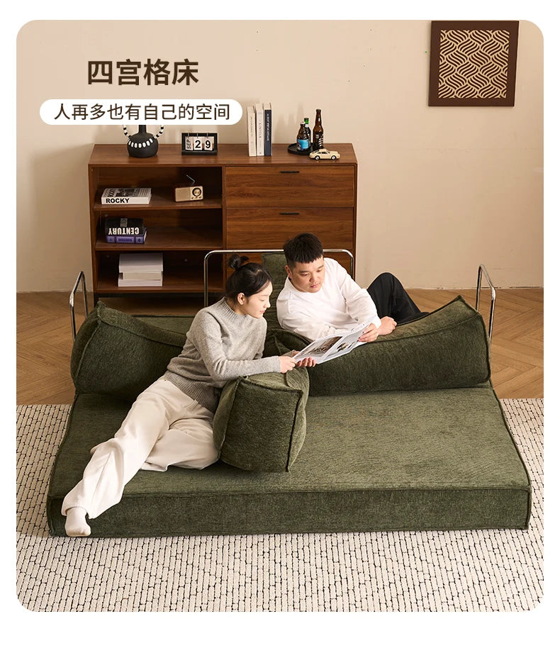 Modular Folding Sofa Bed – Retro Style Compression Lounge Sofa for Living Room & Bedroom