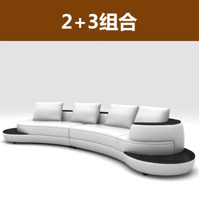 Milano Luxe Curved Leather Sectional Sofa