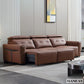 Electric Convertible Leather Sofa Bed with Adjustable Headrest
