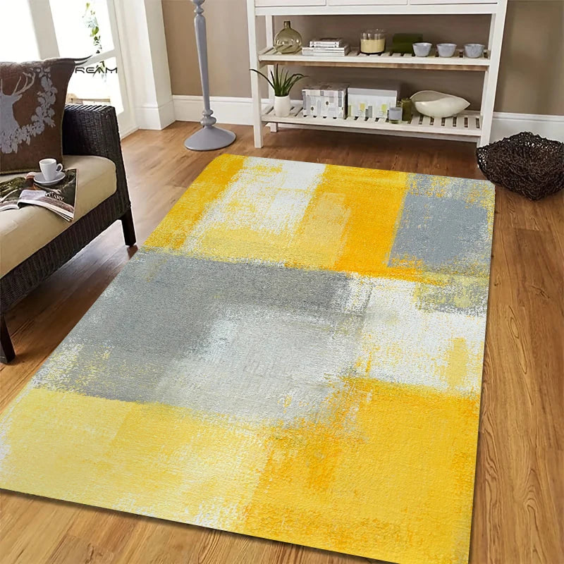 Abstract Art Area Rug Modern Painting Print Carpet Non-Slip for Living Room Bedroom Home Decor Floor Mat Washable