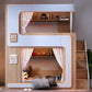 Kids Floating Bunk Bed with Bookshelves & High Guardrail | Twin Loft Bed with Storage