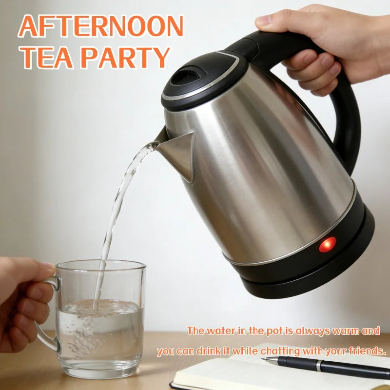 Travel Electric Kettle Tea Coffee 2L Stainless Steel Portable Water Boiler Pot For Hotel Family Trip Kitchen Smart Kettle Pot