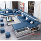 Modern Tech Fabric Sectional Sofa Set with Chaise Lounge, Bluetooth Speakers & USB Charging Ports