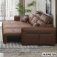 Electric Convertible Leather Sofa Bed with Adjustable Headrest