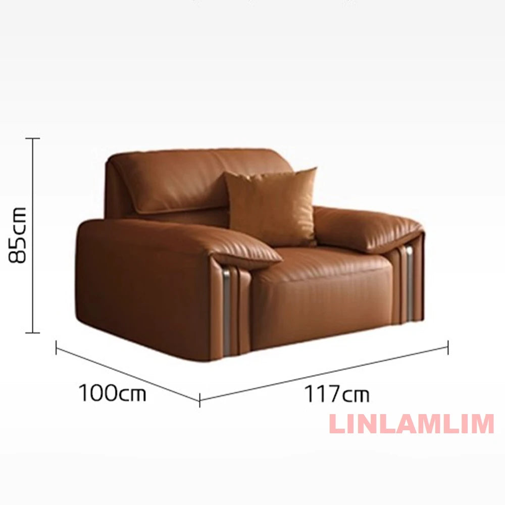 EliteLounge Electric Leather Sofa Bed with Adjustable Seating & Chaise - Manwatstore