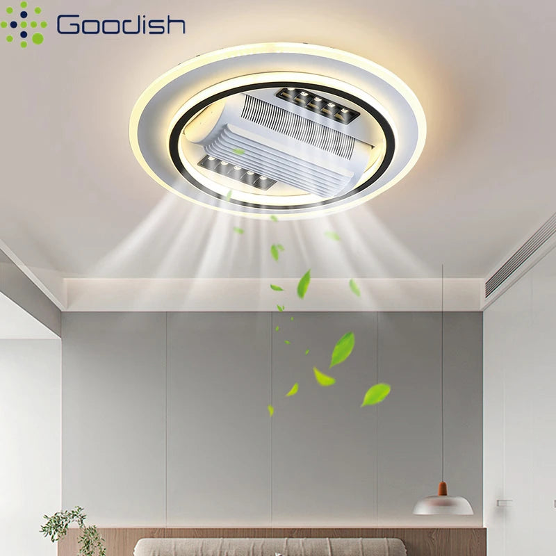 Luxury Bladeless Smart Ceiling Fan with Ambient LED Lighting