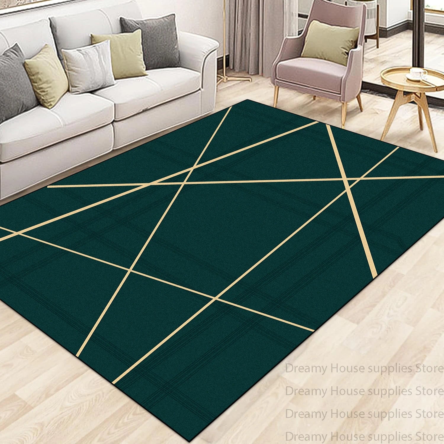 Modern Light Luxury Carpet Living Room Machine Washable Home Decoration Non-slip Rug Bedroom Dining Room Easy Clean Foot Mat
