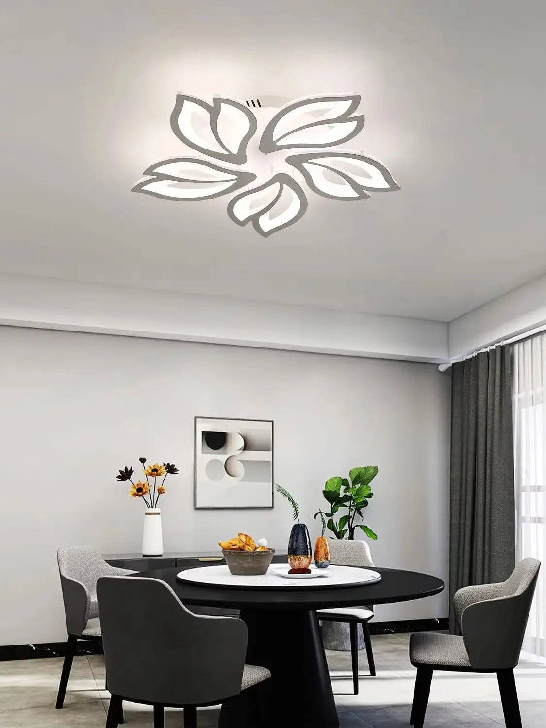 Flower Ceiling Fan with LED Light – Remote Controlled & Dimmable