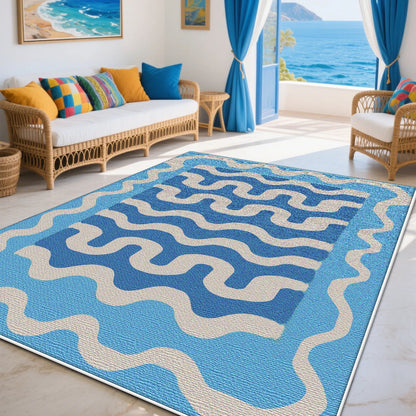 Modern Blue Living Room Sofa Carpet Decoration Bedroom Non-slip Machine Washable Area Rug Soft Fluffy Office Large Size Carpets