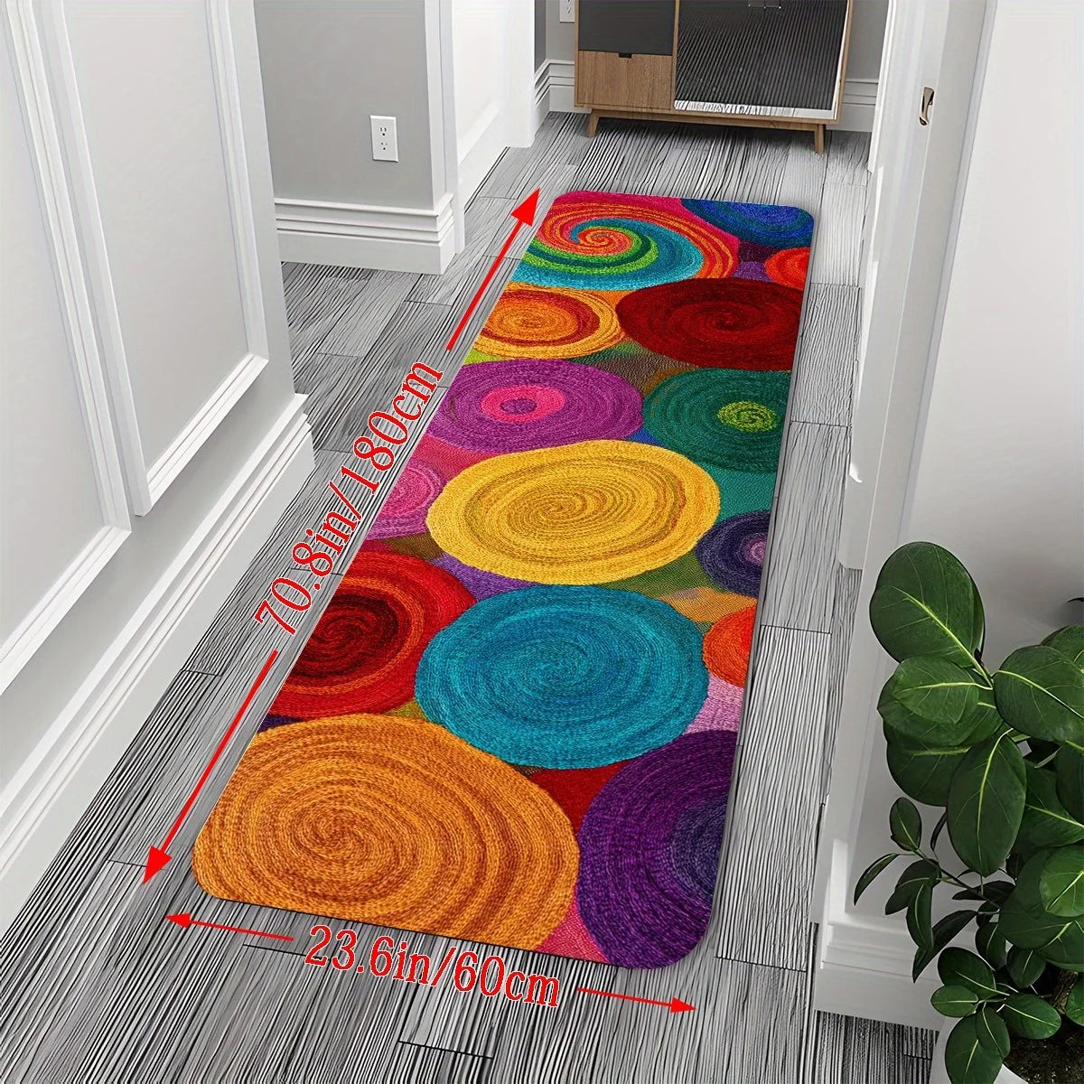 VIKAMA Colorful Carpet Runner Rug Round Loop Rug Kitchen Rug Bedroom Bedside Floor Mat Carpet For Live Room Bathroom Mat Home D