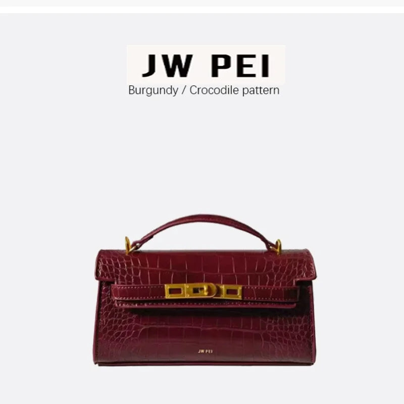 JW PEI handbag Noor crocodile pattern bag new high-end hand-held French crossbody bag women&