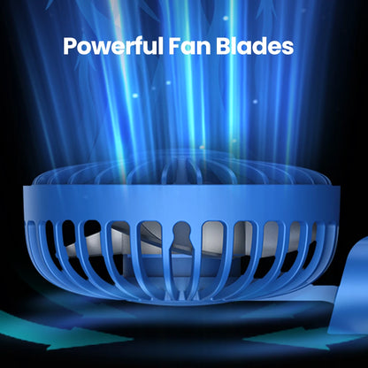 TOPK 5000mAh Mini Portable Fan USB Rechargeable Hand Held Fan,Small Pocket Fan 3 Speeds with Lanyard &amp;Base,USB Desk Fan Foldable