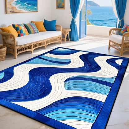 Modern Blue Living Room Sofa Carpet Decoration Bedroom Non-slip Machine Washable Area Rug Soft Fluffy Office Large Size Carpets