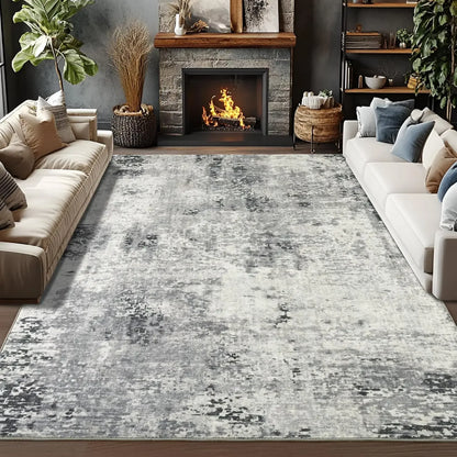 VIKAMA Modern Abstract Washable Area Rugs for Bedroom Stain Resistant Non Slip Large Blue Soft Indoor Carpet for Home Decor