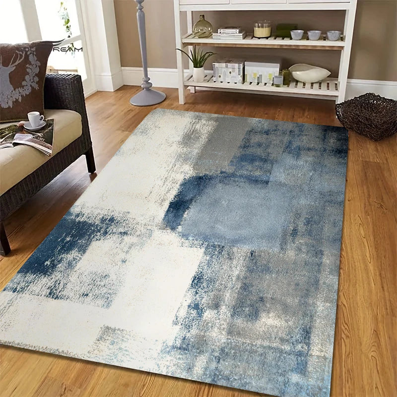 Abstract Art Area Rug Modern Painting Print Carpet Non-Slip for Living Room Bedroom Home Decor Floor Mat Washable