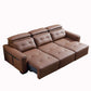Electric Convertible Leather Sofa Bed with Adjustable Headrest