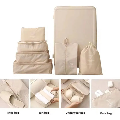 Travel Storage Bags Set 7/8/9/10-Piece Digital Toiletries Organizer Suitcase Packing Cubes for Clothes Shoes Clothes Tidy Pouch