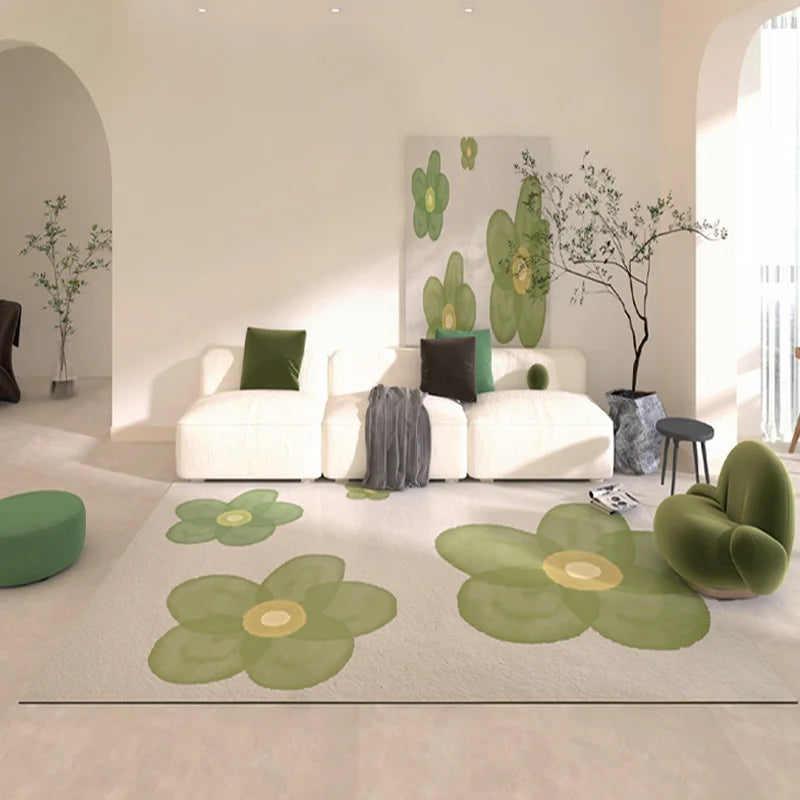 Modern Style Bedroom Decor Green Carpet Large Area Carpets for Living Room Washable Lounge Plush Floor Mat Fluffy Soft Study Rug