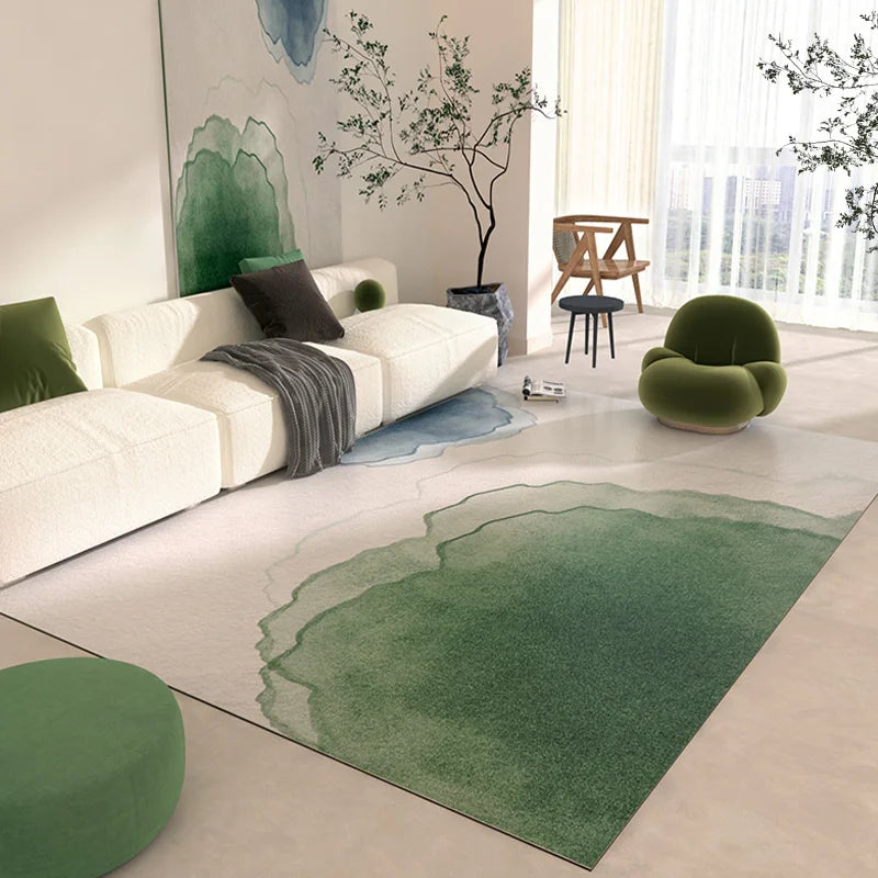 Modern Style Bedroom Decor Green Carpet Large Area Carpets for Living Room Washable Lounge Plush Floor Mat Fluffy Soft Study Rug