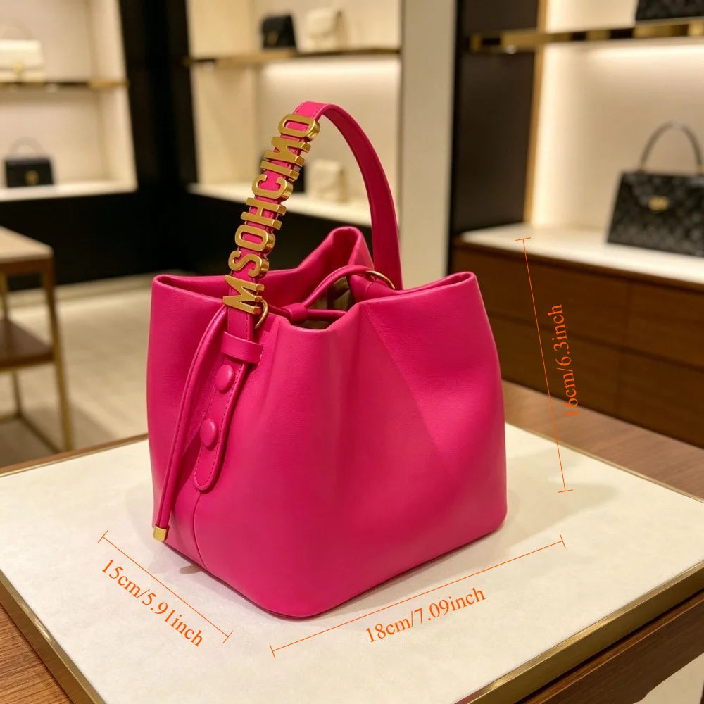 Women Woven Bucket Bag Crossbody Shoulder Tote Handbag Purse Basket Weaving Work Commuter Casual Style 2026 New