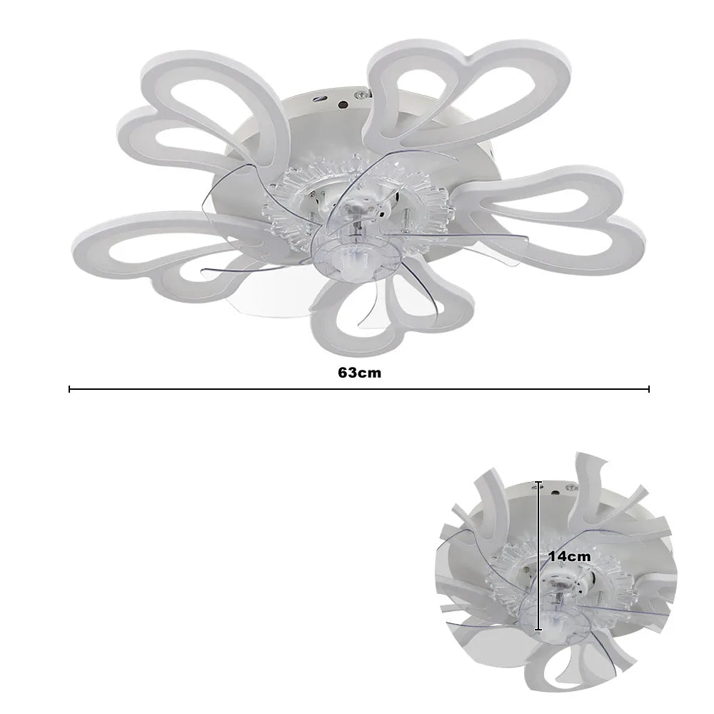 Modern Ceiling Fan with LED Light, Remote Control & Bluetooth , 6-Speed Wind Settings