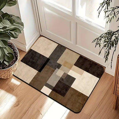 Abstract Psychedelic Geometric Style Rug, Polyester Non-Slip Easy To Clean Suitable for Entrance Hall Living Room Kitchen Carpet