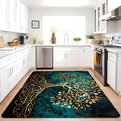 VIKAMA Premium Tree Of Life Rug Easy-Clean Design Perfect For Living Rooms, Bedrooms, And Entryways Nordic-Style Home Decor