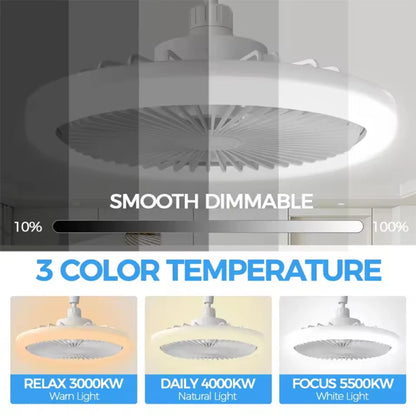 Rotatable 3in1 Ceiling Fan Light E27 LED Converter Base Smart Remote Control Bedroom Fans Lamp Study Kitchen Home Decoration