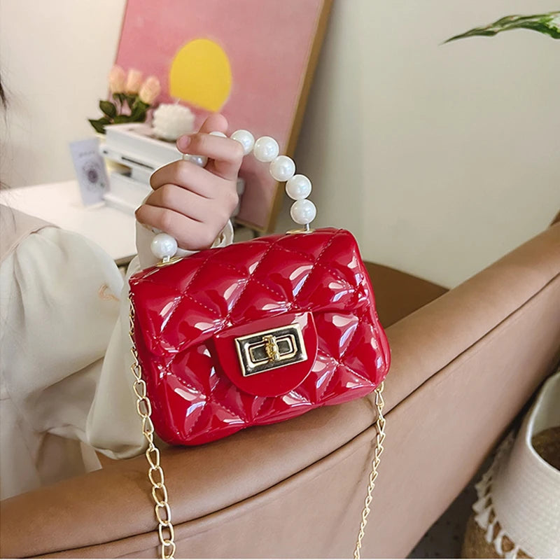 Fashion Kids PU Leather Crossbody Bags Girls Heart Shoulder Bags Children Mini Coin Purses Jelly Bag Kids Handbag Gifts