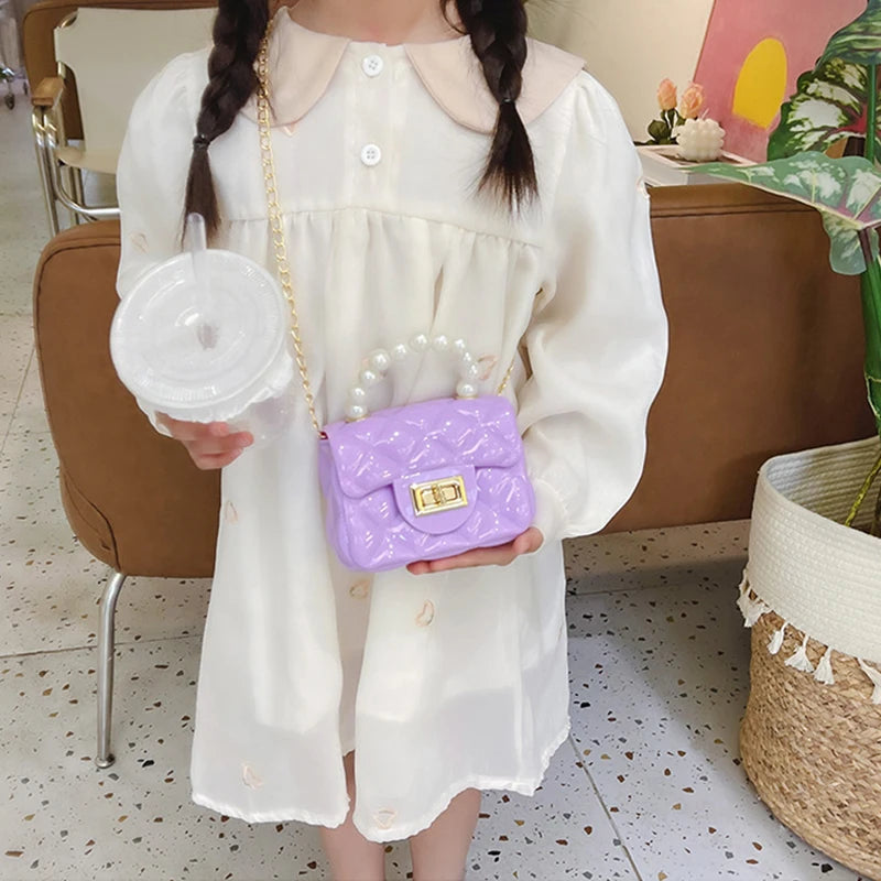 Fashion Kids PU Leather Crossbody Bags Girls Heart Shoulder Bags Children Mini Coin Purses Jelly Bag Kids Handbag Gifts