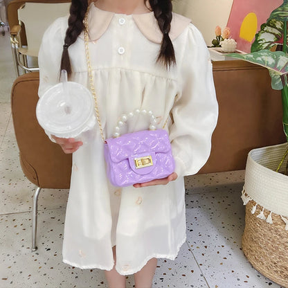 Fashion Kids PU Leather Crossbody Bags Girls Heart Shoulder Bags Children Mini Coin Purses Jelly Bag Kids Handbag Gifts