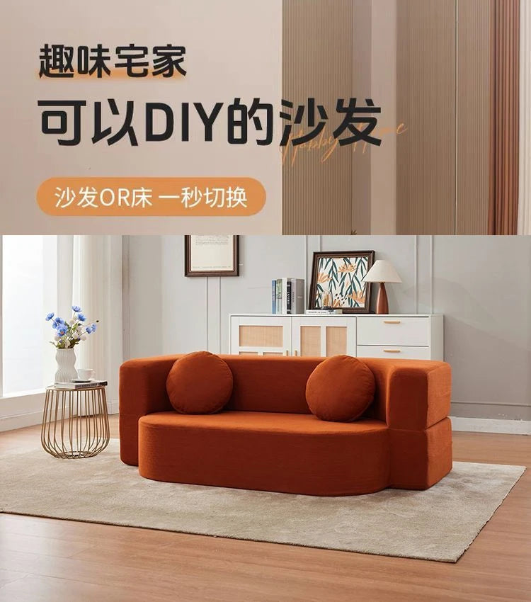 Vacuum Compressed Foldable Sofa Bed – Pure Sponge Multifunctional Modular Living Room Couch | Space-Saving Special Shaped Floor Sofa for Bedroom & Lounge