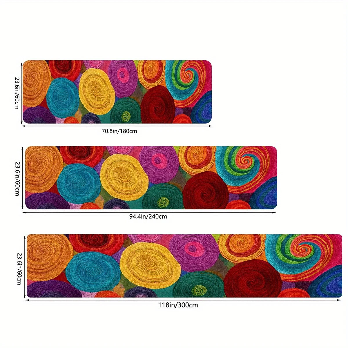 VIKAMA Colorful Carpet Runner Rug Round Loop Rug Kitchen Rug Bedroom Bedside Floor Mat Carpet For Live Room Bathroom Mat Home D