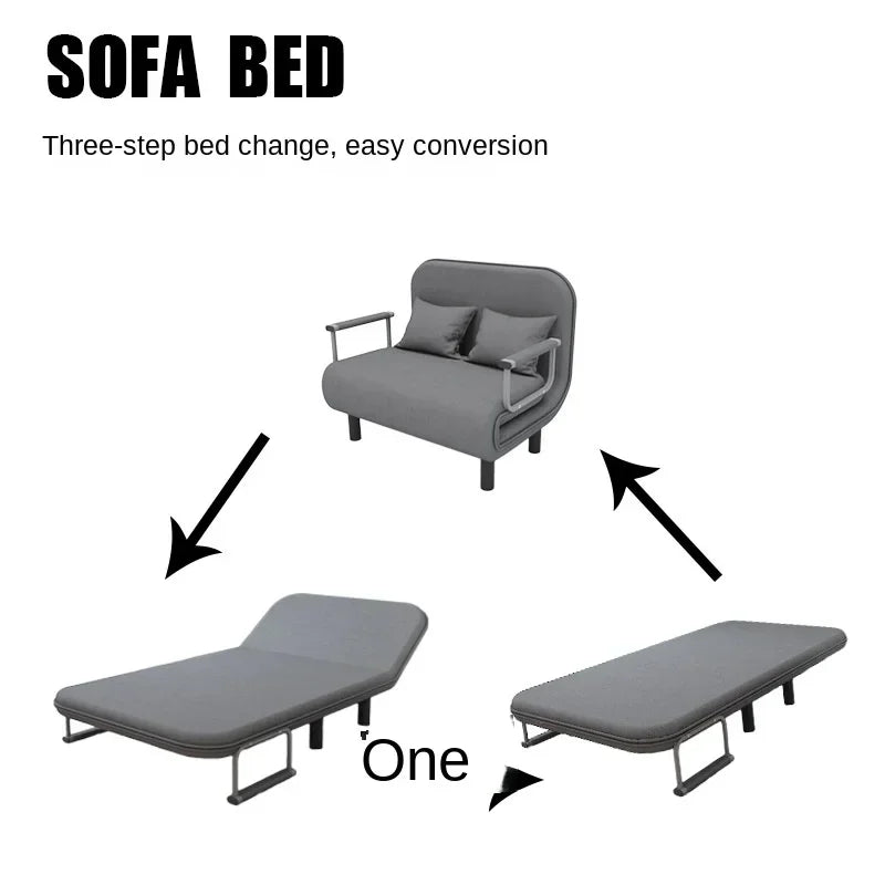 Modern Grey Sofa Bed – Folding Recliner for Small Apartments